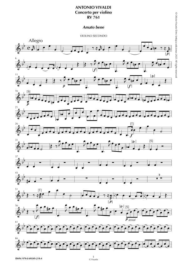 RV 761 Concerto per Violino in do minore -AMATO BENE-