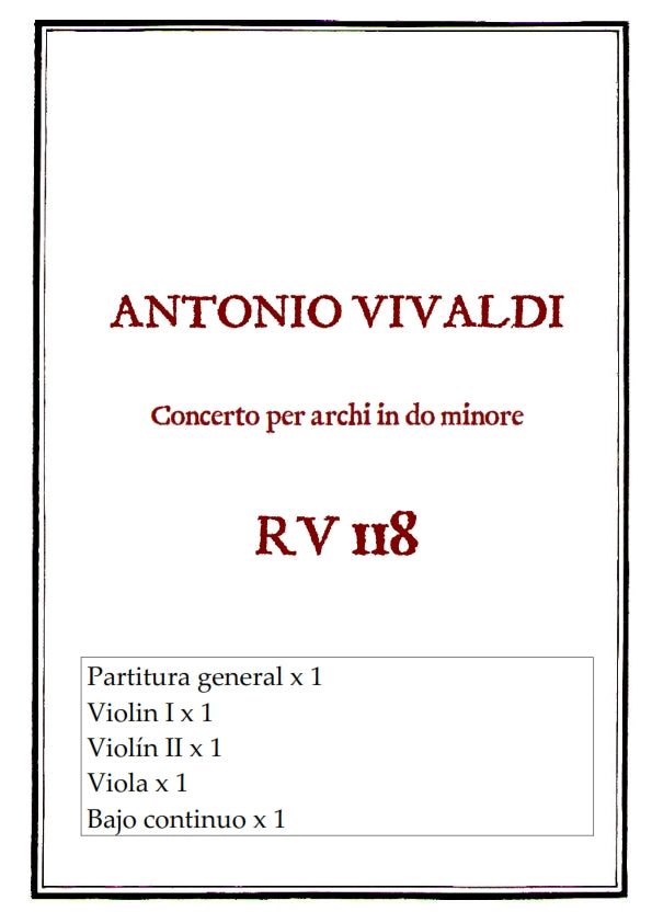 RV 118 Concerto per archi in do minore
