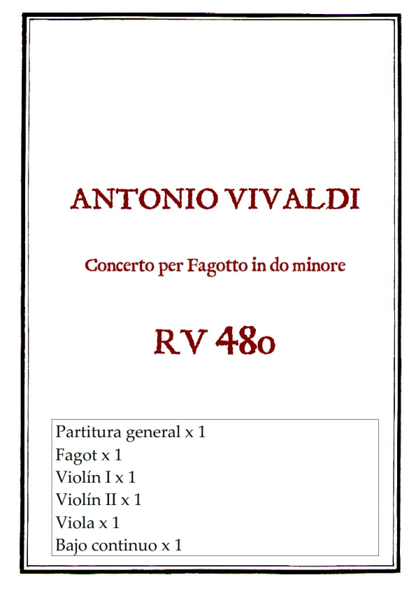 RV 480 Concerto per Fagotto in do minore