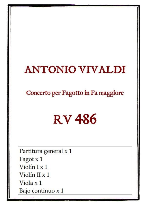RV 486 Concerto per Fagotto in Fa maggiore