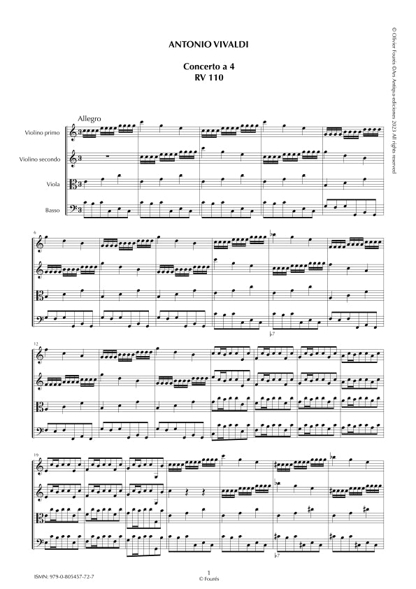 RV 110 Concerto per archi in Do maggiore