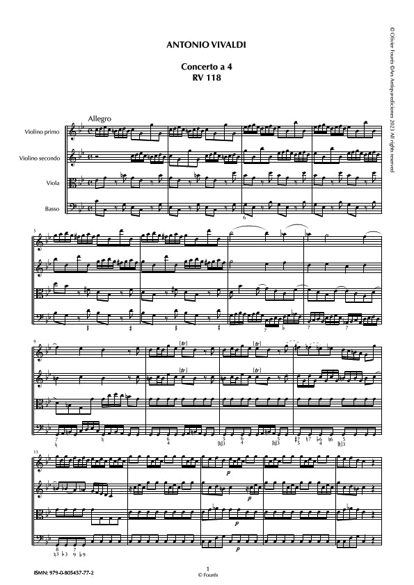 RV 118 Concerto per archi in do minore