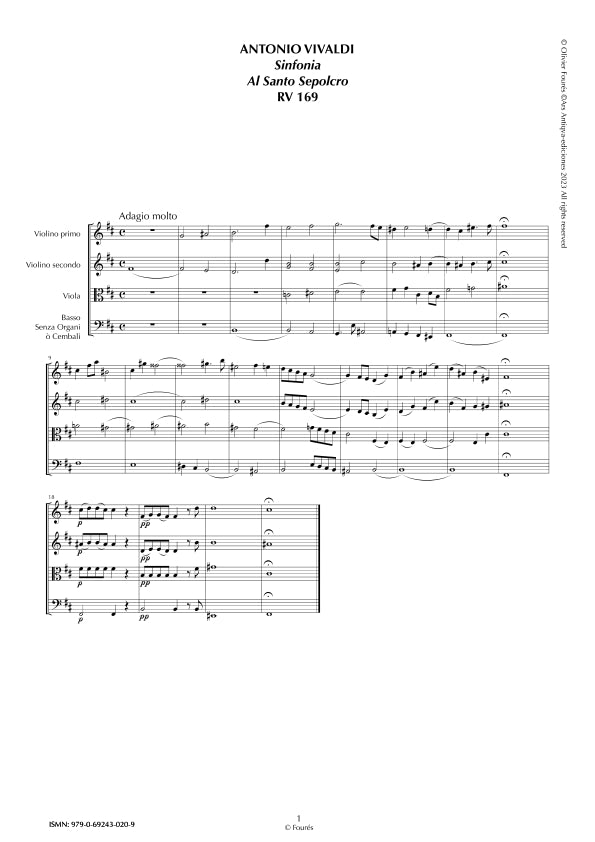 RV 169 Sinfonia AL SANTO SEPOLCRO in si minore
