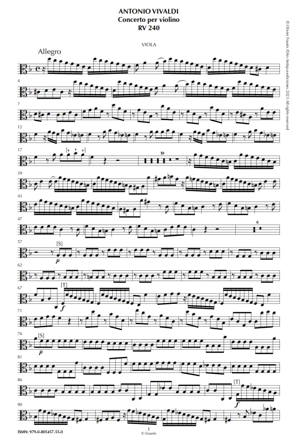 RV 240 Concerto per Violino in re minore