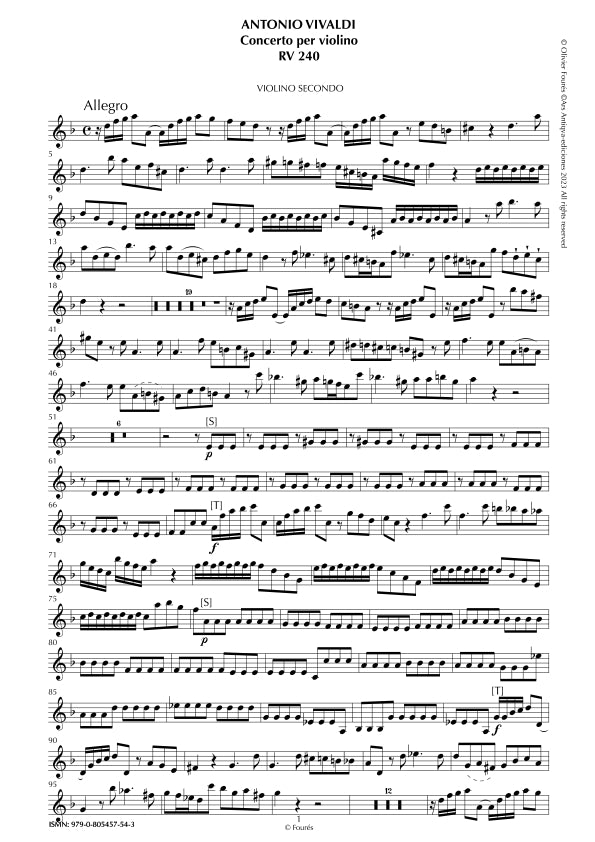 RV 240 Concerto per Violino in re minore