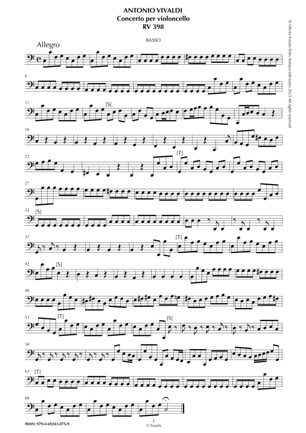 RV 398 Concerto per Violoncello in Do maggiore