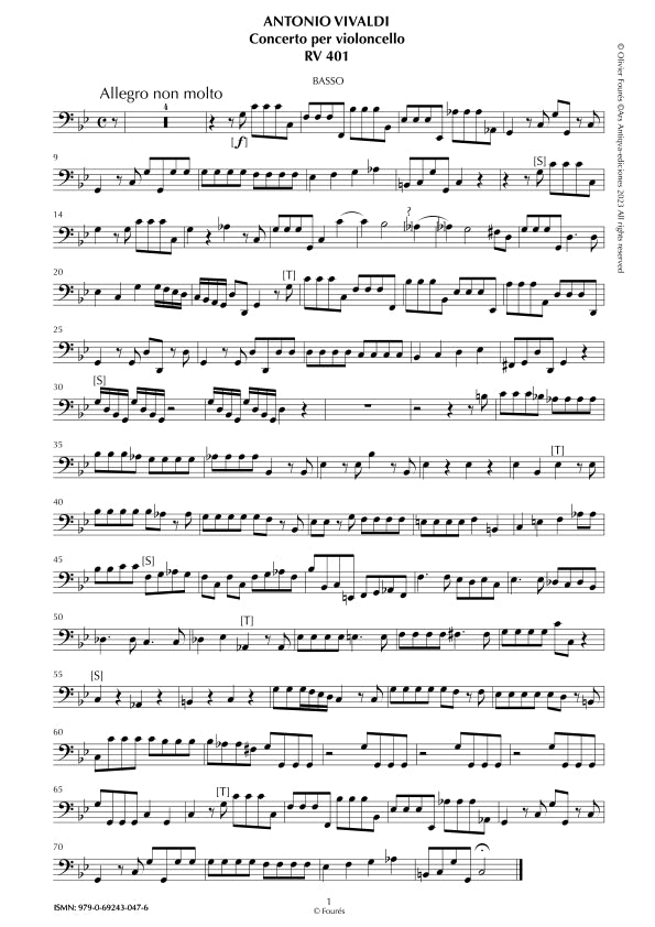 RV 401 Concerto per Violoncello in do minore