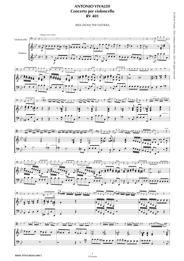 RV 401 Concerto per Violoncello in do minore