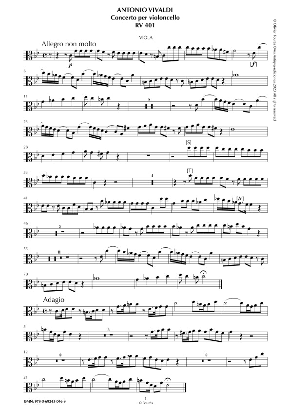 RV 401 Concerto per Violoncello in do minore