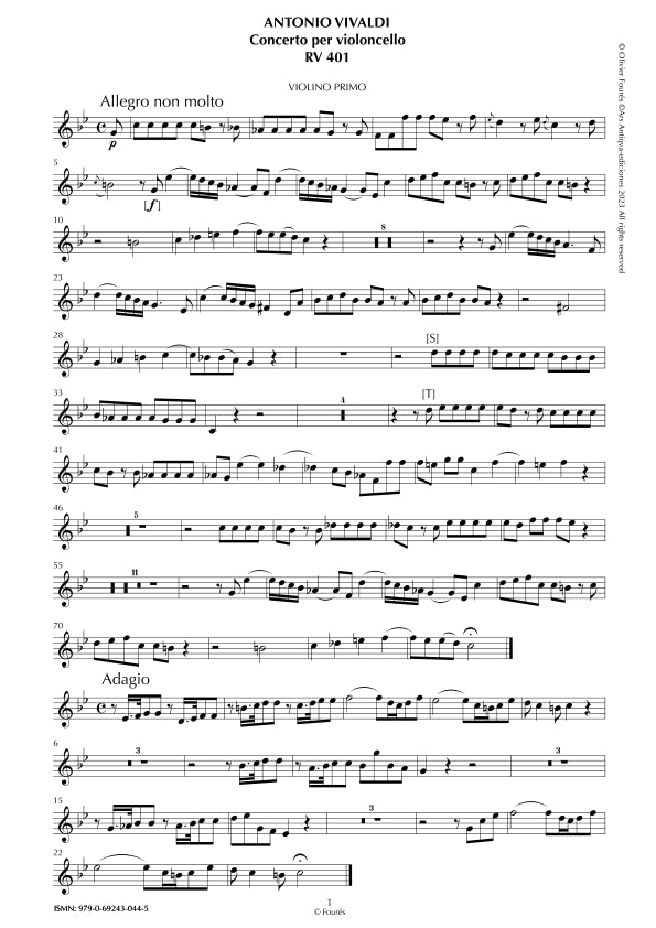 RV 401 Concerto per Violoncello in do minore