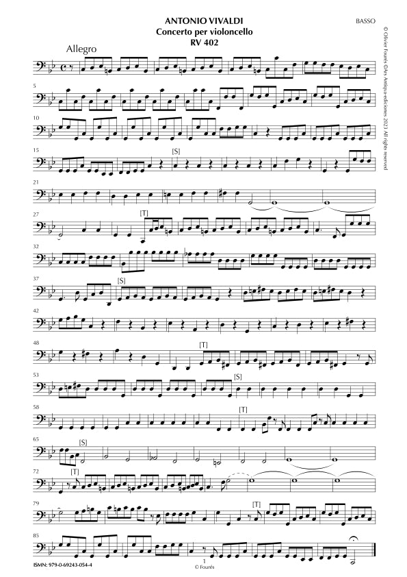 RV 402 Concerto per Violoncello in do minore