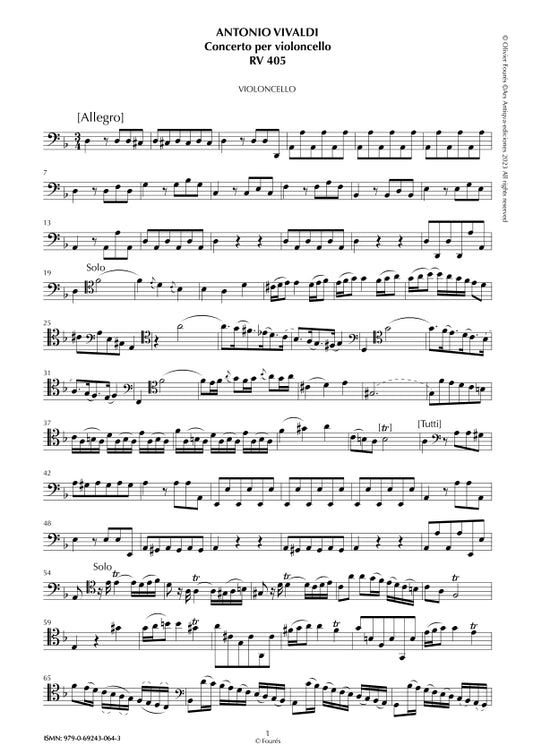 RV 405 Concerto per Violoncello in re minore