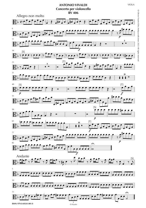 RV 406 Concerto per Violoncello in re minore