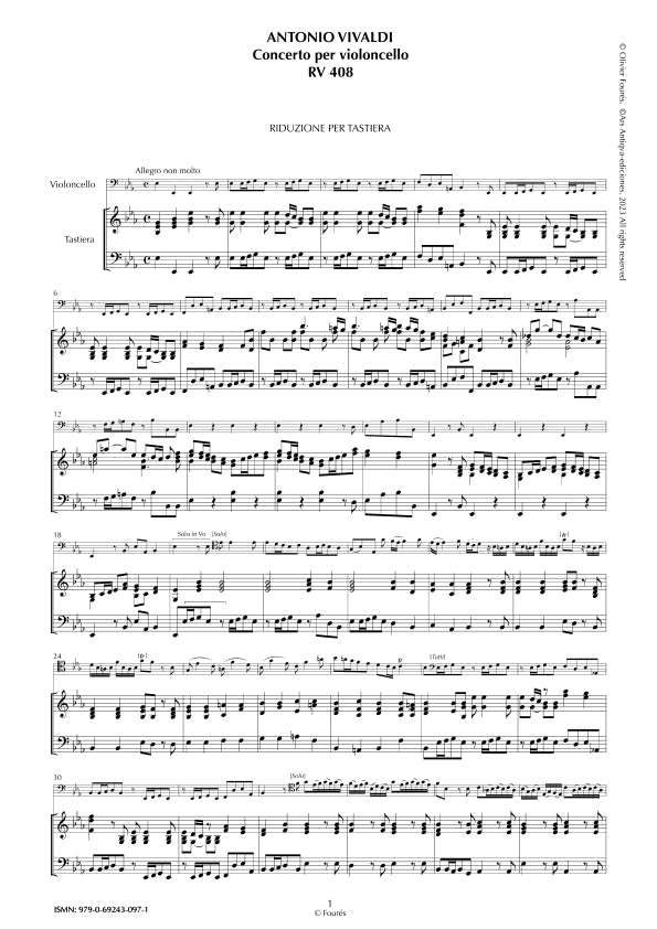 RV 408 Concerto per Violoncello in Mi-b maggiore