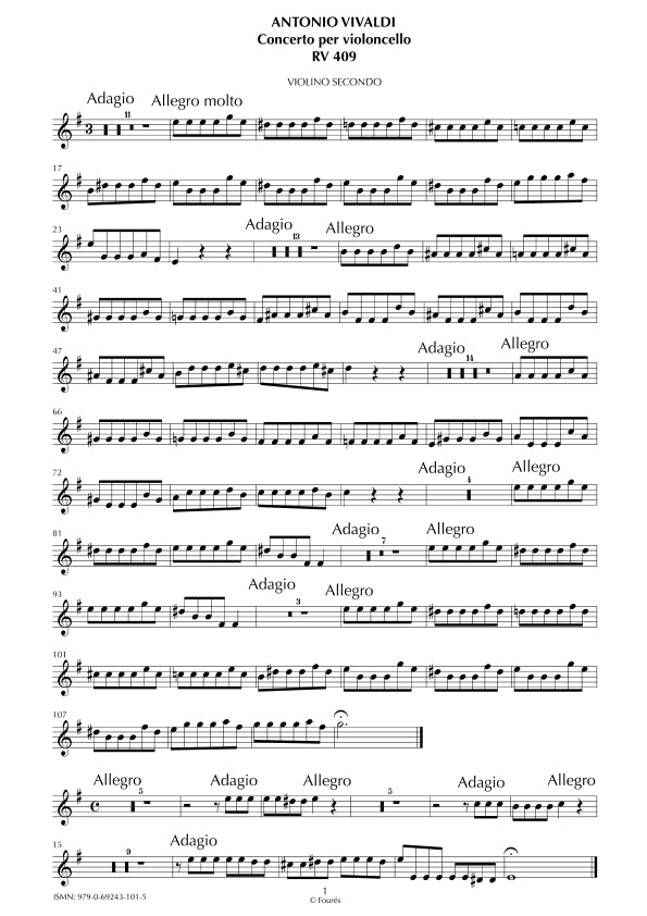 RV 409 Concerto per Violoncello in mi minore