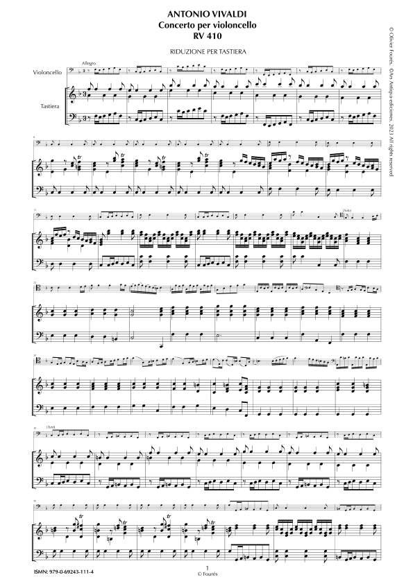 RV 410 Concerto per Violoncello in Fa maggiore