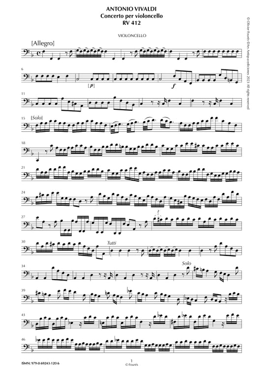 RV 412 Concerto per Violoncello in Fa maggiore