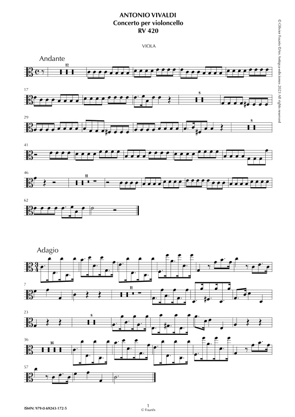 RV 420 Concerto per Violoncello in la minore