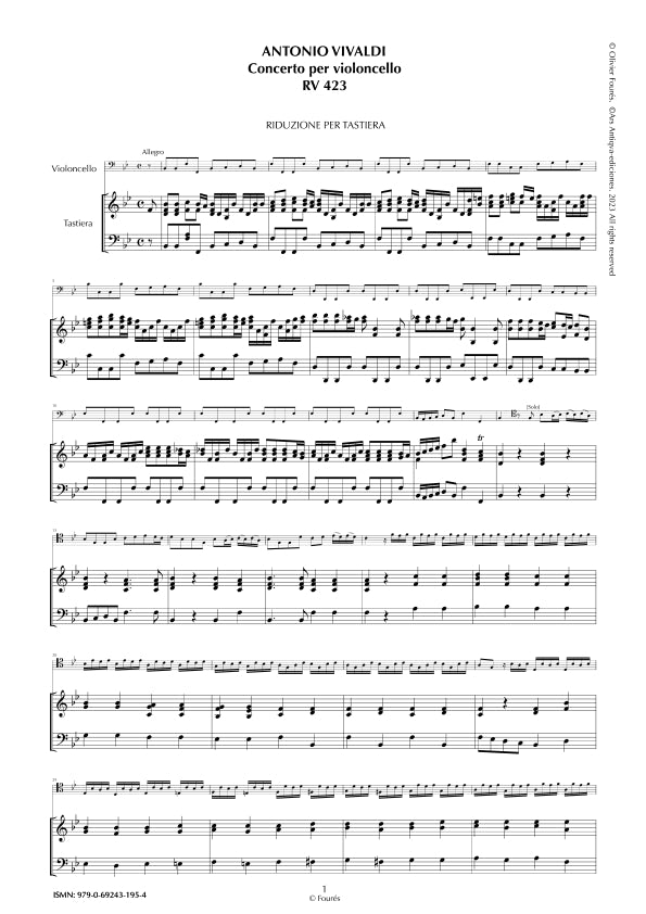 RV 423 Concerto per Violoncello in Si-b maggiore