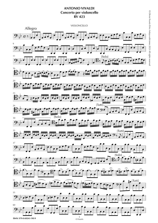 RV 423 Concerto per Violoncello in Si-b maggiore