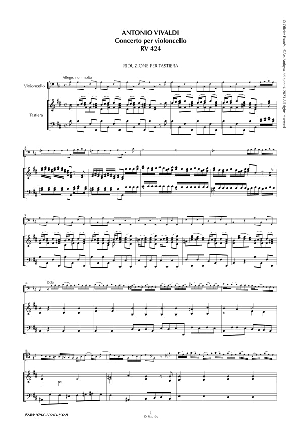 RV 424 Concerto per Violoncello in si minore