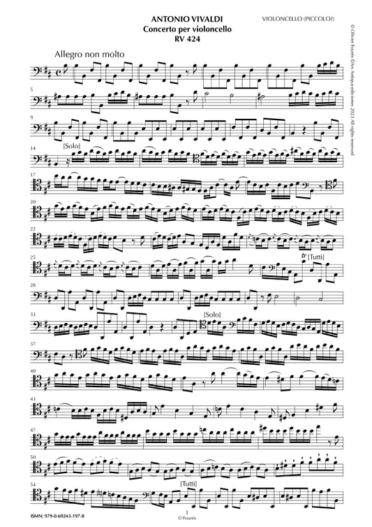 RV 424 Concerto per Violoncello in si minore