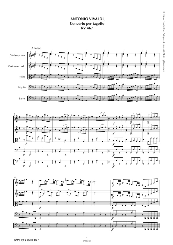 RV 467 Concerto per Fagotto in Do maggiore