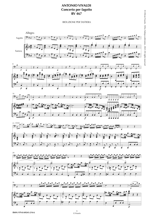 RV 467 Concerto per Fagotto in Do maggiore