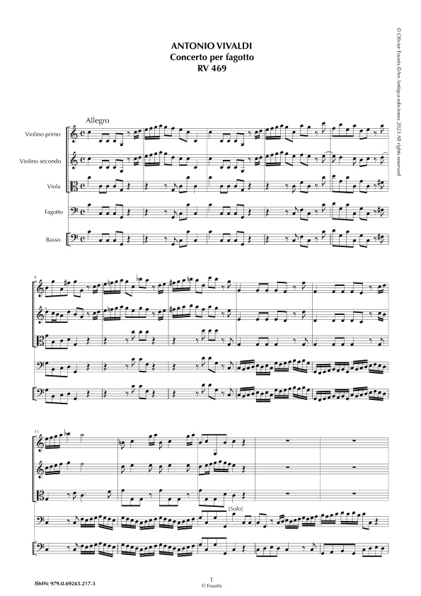 RV 469 Concerto per Fagotto in Do maggiore