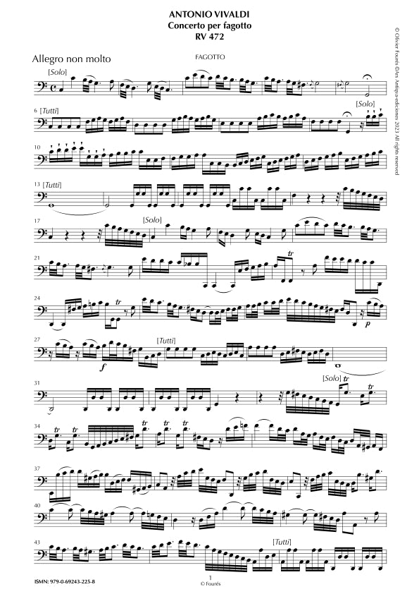 RV 472 Concerto per Fagotto in Do maggiore