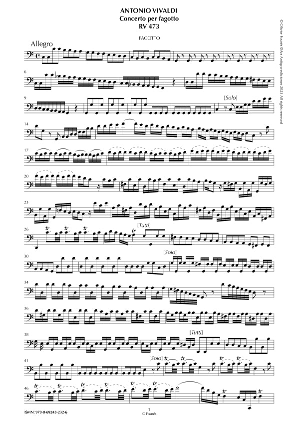 RV 473 Concerto per Fagotto in Do maggiore