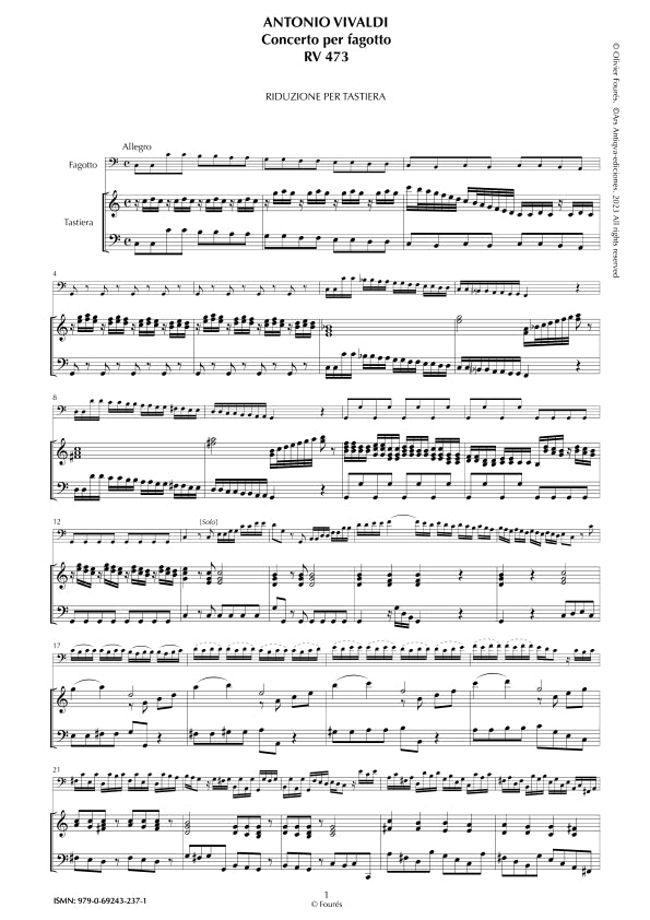 RV 473 Concerto per Fagotto in Do maggiore