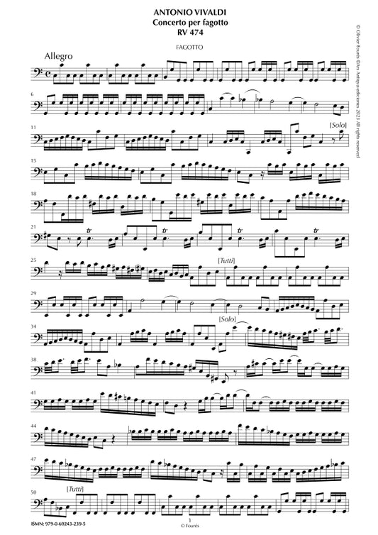 RV 474 Concerto per Fagotto in Do maggiore