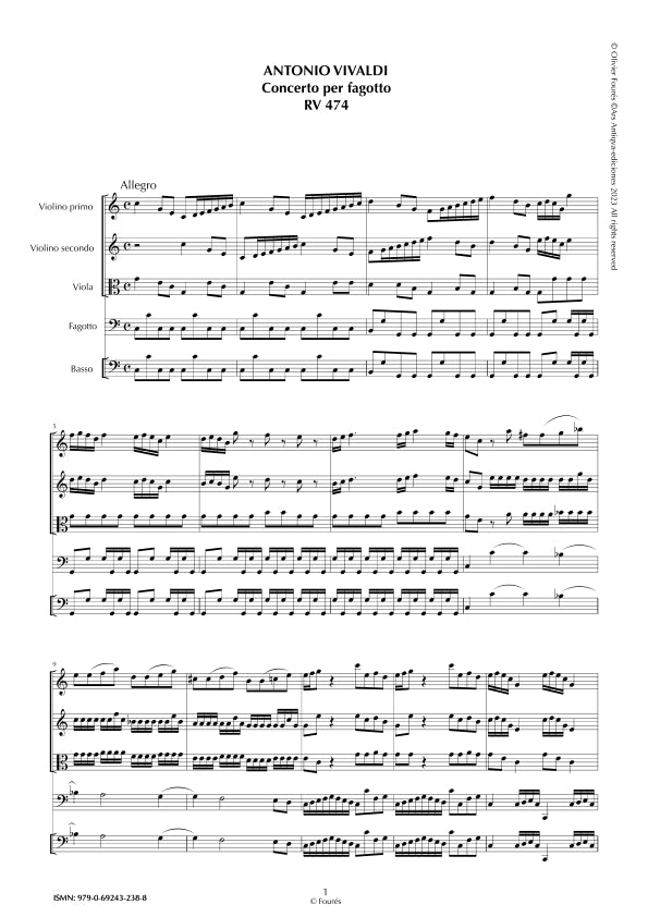 RV 474 Concerto per Fagotto in Do maggiore