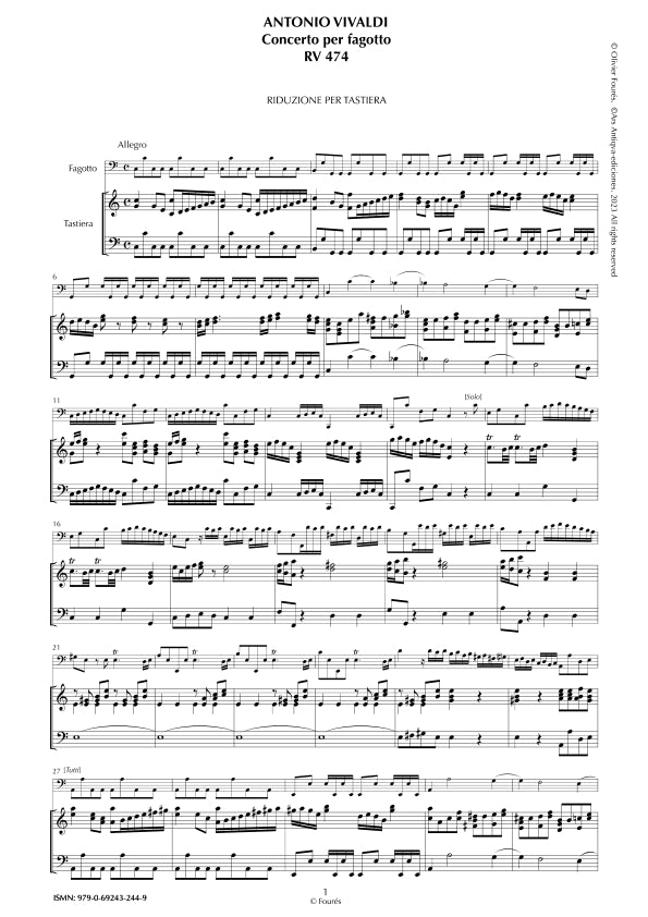 RV 474 Concerto per Fagotto in Do maggiore