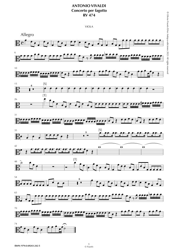 RV 474 Concerto per Fagotto in Do maggiore