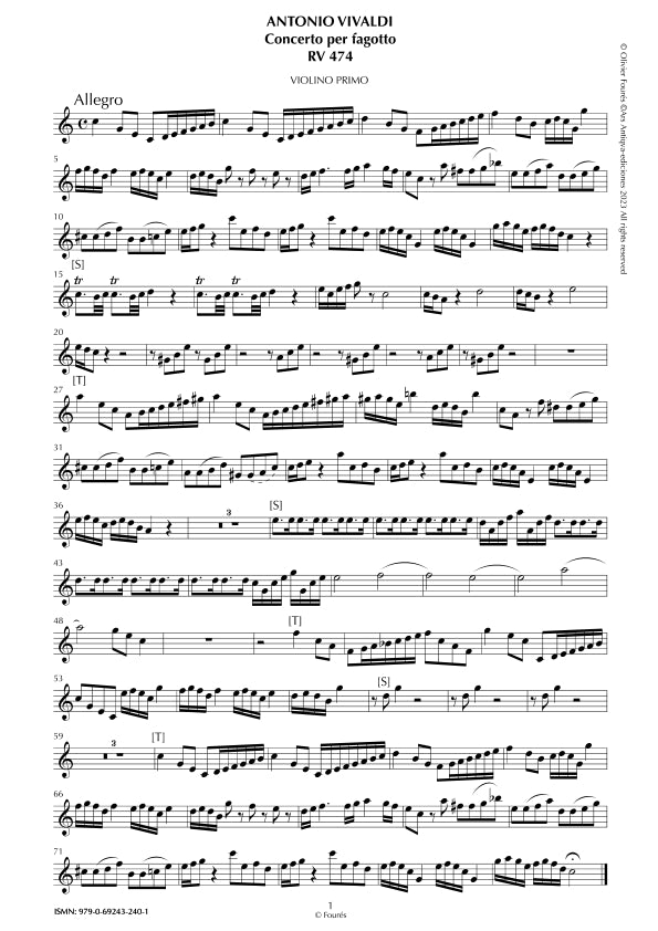 RV 474 Concerto per Fagotto in Do maggiore