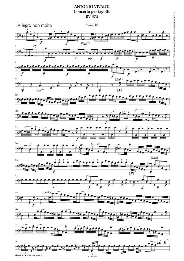 RV 475 Concerto per Fagotto in Do maggiore