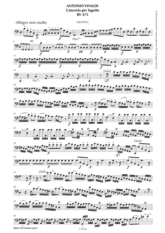 RV 475 Concerto per Fagotto in Do maggiore