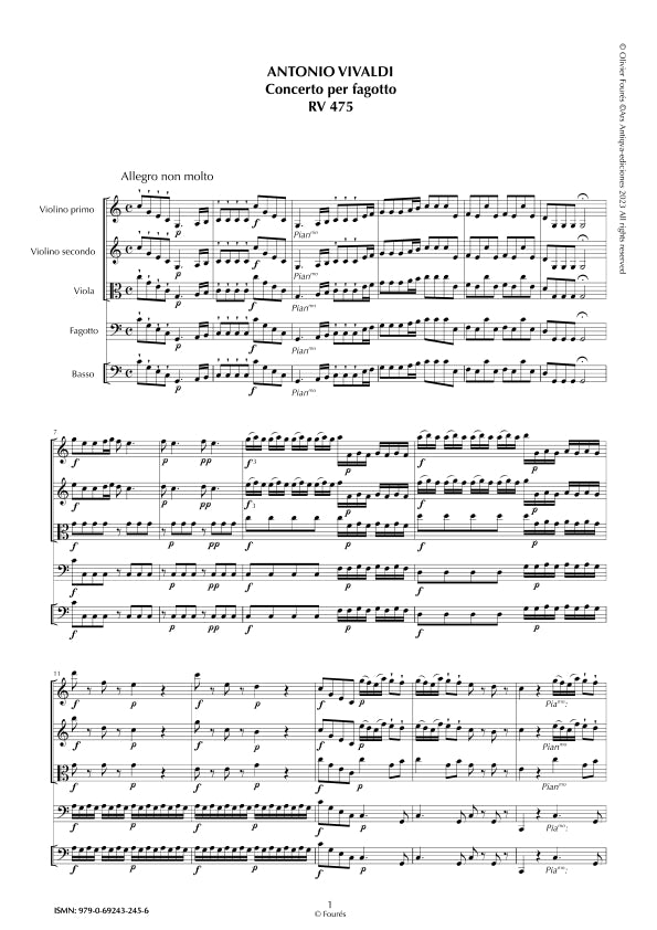 RV 475 Concerto per Fagotto in Do maggiore