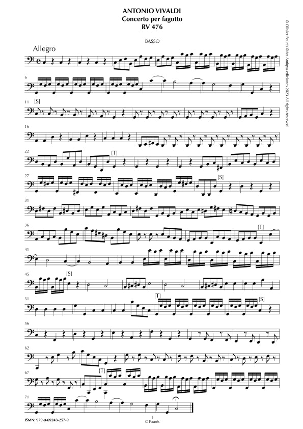 RV 476 Concerto per Fagotto in Do maggiore