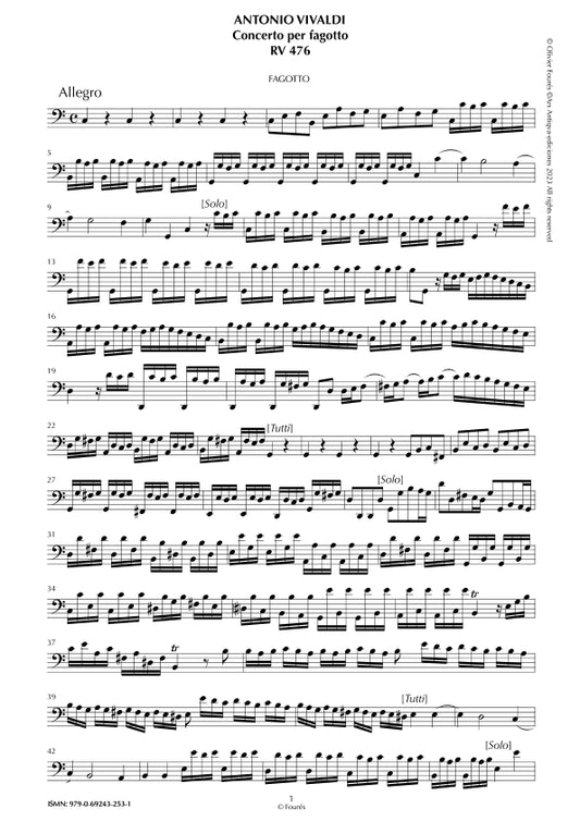 RV 476 Concerto per Fagotto in Do maggiore