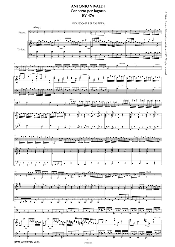 RV 476 Concerto per Fagotto in Do maggiore