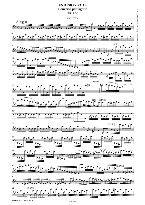 RV 477 Concerto per Fagotto in Do maggiore