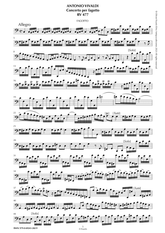 RV 477 Concerto per Fagotto in Do maggiore