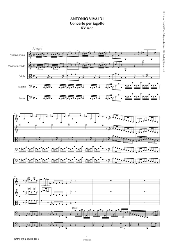 RV 477 Concerto per Fagotto in Do maggiore