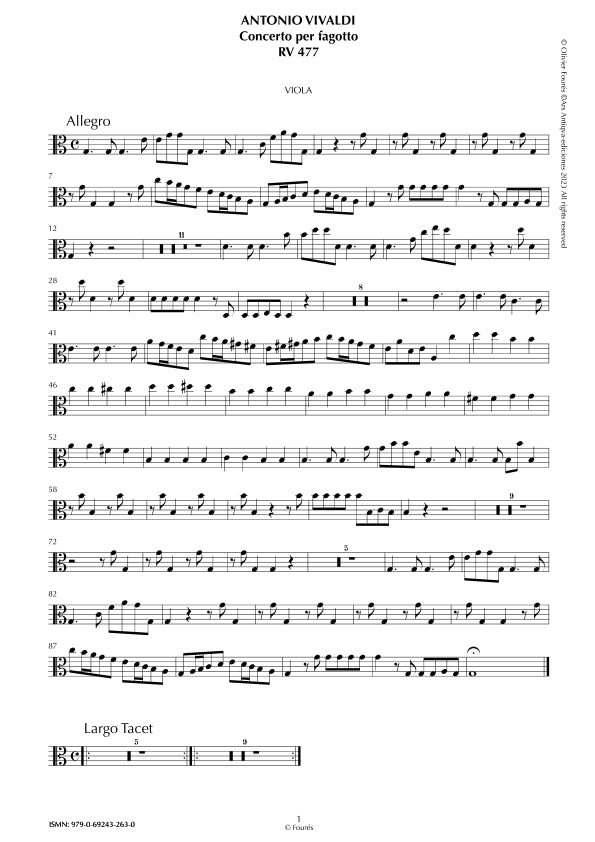 RV 477 Concerto per Fagotto in Do maggiore