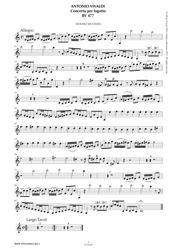 RV 477 Concerto per Fagotto in Do maggiore