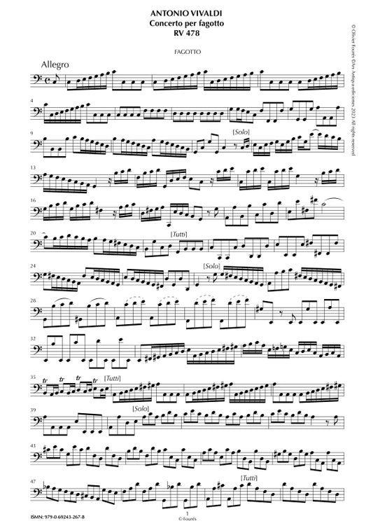 RV 478 Concerto per Fagotto in Do maggiore
