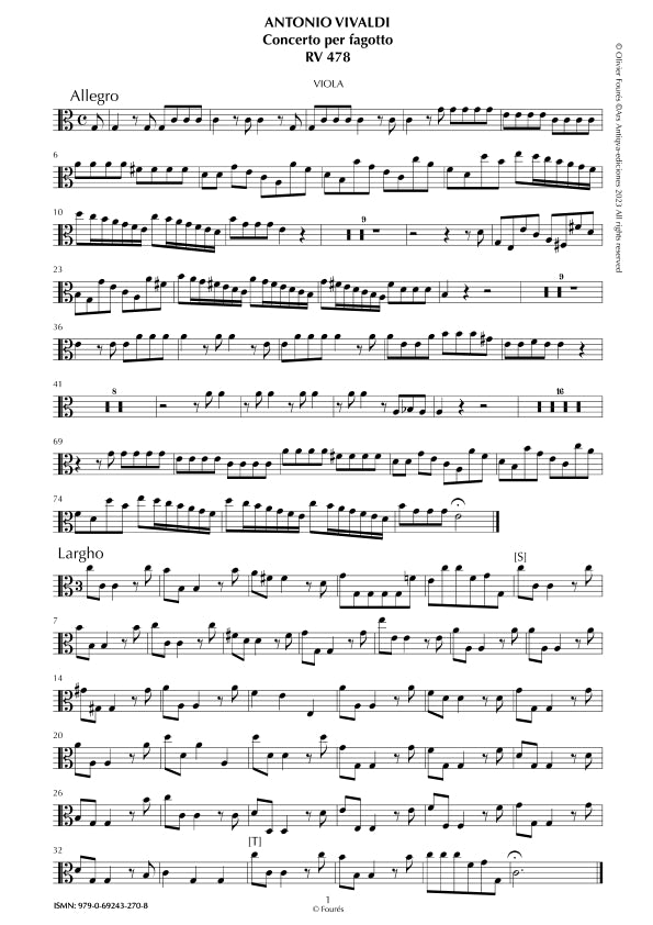 RV 478 Concerto per Fagotto in Do maggiore